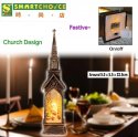 Christmas Church Window Light Led Desktop Decoration (Night Lamp Ornament)