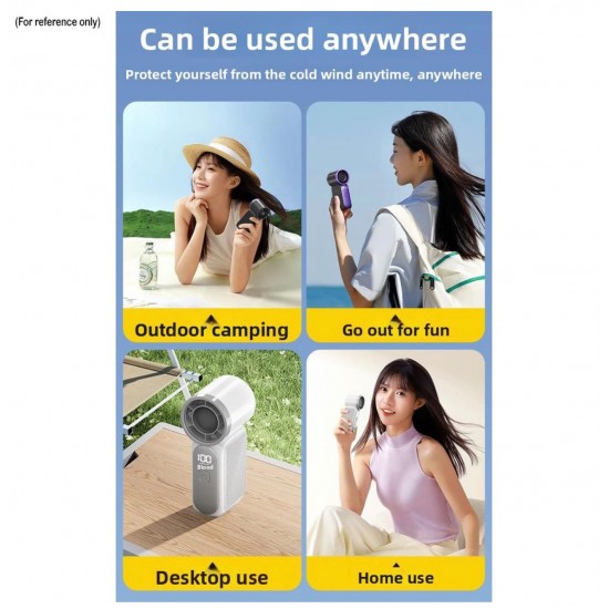 （白米色）迷你高速手持風扇（USB-C 充電）