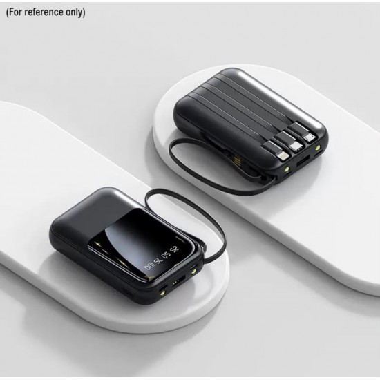 (10000mAh）（白色）便攜充電寶（4合1內建線纜行動電源）