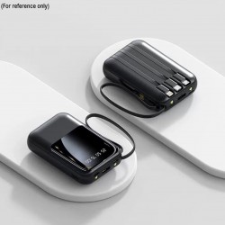 （20000mAh）（黑色）便攜充電寶（4合1內建線纜行動電源）