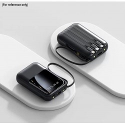 （20000mAh）（黑色）便攜充電寶（4合1內建線纜行動電源）