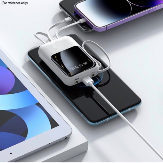 （20000mAh）（黑色）便攜充電寶（4合1內建線纜行動電源）