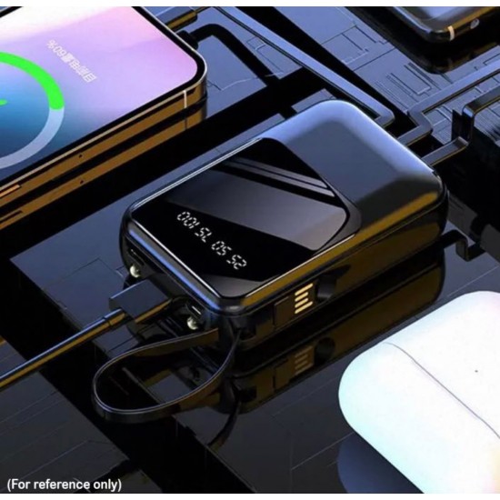 （20000mAh）（黑色）便攜充電寶（4合1內建線纜行動電源）
